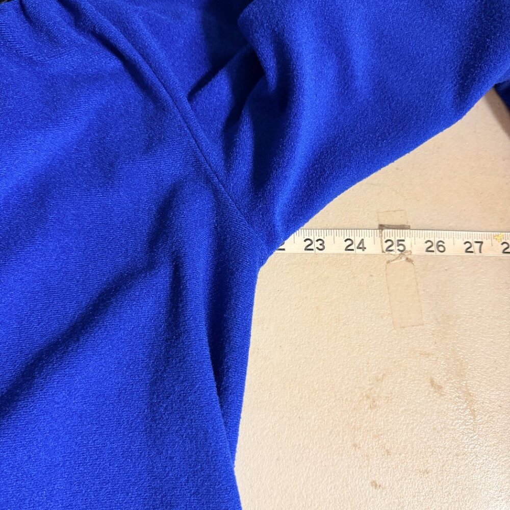 Vintage Cuddle Royal Blue House Dress Snap Front Embroidered Yoke Robe L - Picture 9 of 10
